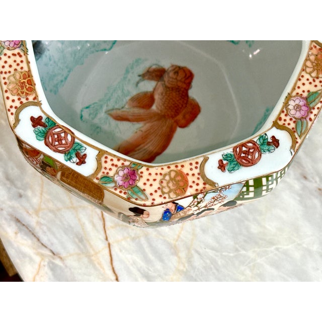 Red Chinese Fishbowl Planter For Sale - Image 8 of 10