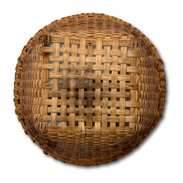 Excellent Smaller 10 Inch Size Antique American Hand Woven Ash Splint Berry Basket With Nice Patina - Late 19th Century For Sale - Image 13 of 18