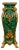 French Rococo-Style Green Pedestal – Ornate Gold Leaf & Bronze Details With Marbleized Finish For Sale