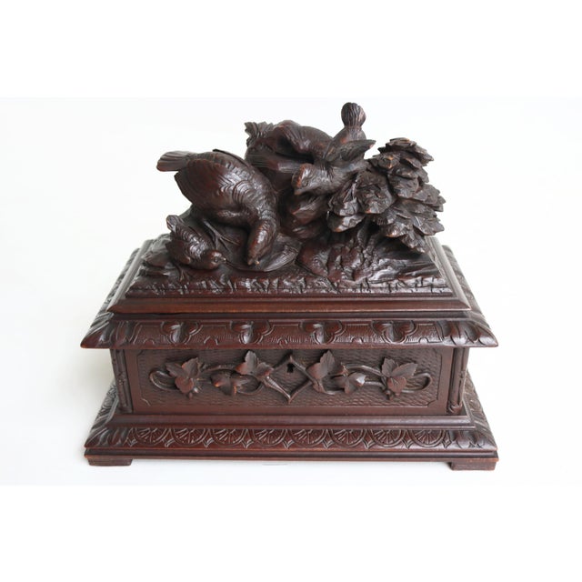 Antique 19th Century Swiss Black Forest Jelwery Box with Birds, 1880 For Sale - Image 4 of 10