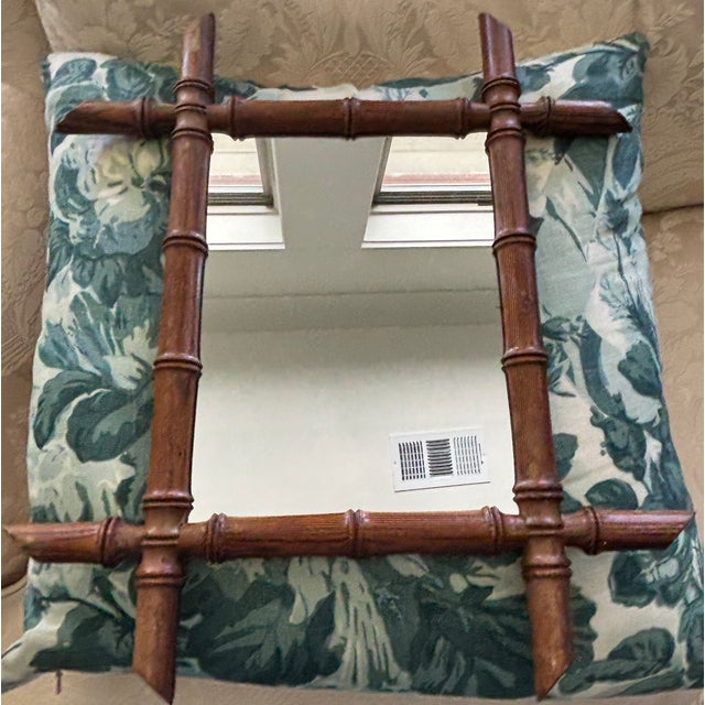 Antique Petite French Faux Bamboo Mirror For Sale - Image 16 of 18