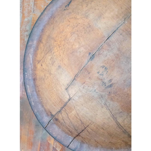 19th or 20th Century Large 30" Primitive Elm Carved Dough Bowl For Sale - Image 12 of 18