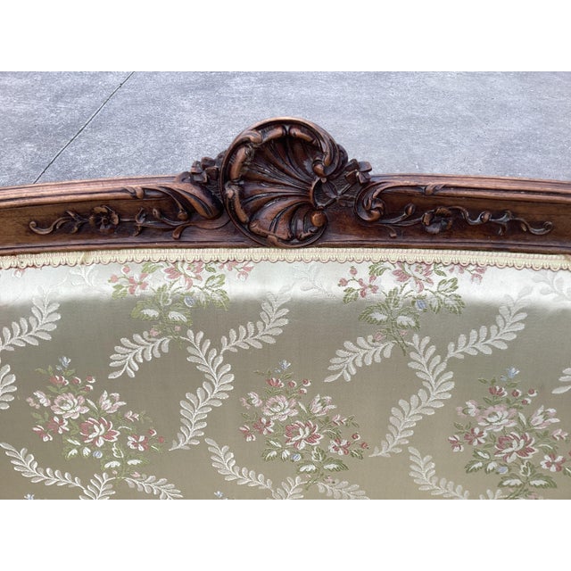 Pair French Bergères Chairs W/Silk Upholstery For Sale In New York - Image 6 of 9