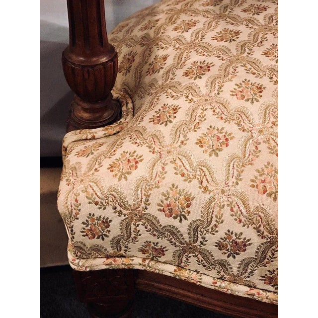 Wood French Custom Louis XVI Style Carved Bergere, Office or Armchairs - a Pair For Sale - Image 7 of 13