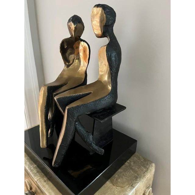 Claire May Bronze Sculpture "Whispers" For Sale - Image 4 of 4