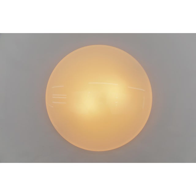 Large opaline glass discus ceiling lamp by limburg bega, mid-century modern the lamp need 1x e27 / e26 edison screw fit...