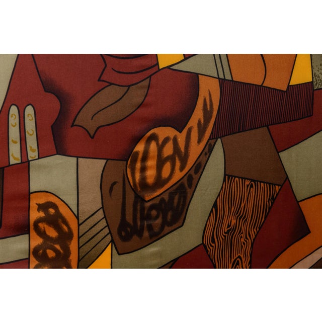 Wood Picasso Silk Scarf, Framed, Man With a Pipe, For Sale - Image 7 of 7