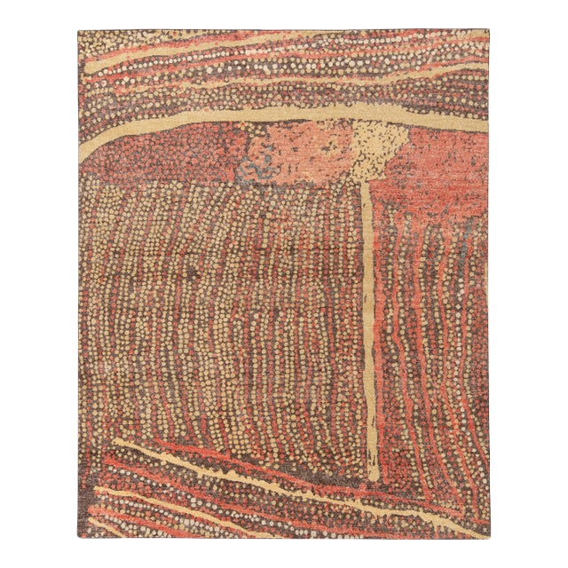Rug & Kilim’s Meadow Rug in Brown and Red, 6x9 For Sale