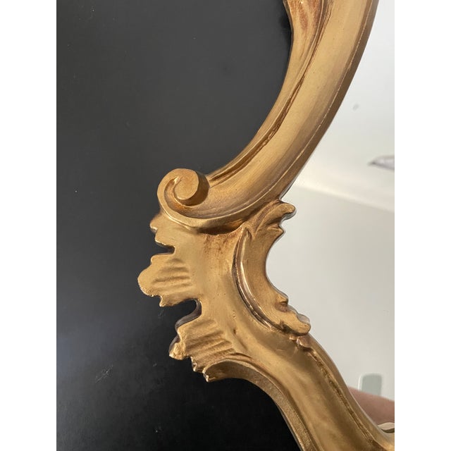 Italian Rococo Baroque Gold Guild Depose Made in Italy 26” Mirror For Sale - Image 10 of 12