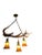Cabin 1950s Antler Chandelier With Glass Shades For Sale - Image 3 of 4