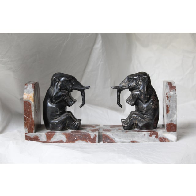 Mid-Century Modern Elephant Bookends, 1930s, Set of 2 For Sale - Image 3 of 18