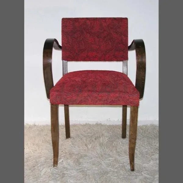German Art Deco Chair with Arcuate Armrests, 1930s For Sale - Image 4 of 9