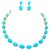 60ct Natural Sleeping Beauty Turquoise & Diamond Tennis Necklace & Earrings Set For Sale - Image 17 of 18