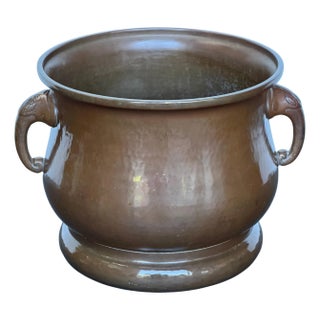 Imperial Russian Copper Cachepot with Elephant-Head Handles, Moscow, c. 1900 For Sale