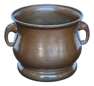Imperial Russian Copper Cachepot with Elephant-Head Handles, Moscow, c. 1900