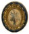 Mid‑20th Century European Ornate Rococo‑Style Ceramic Oval Frame — Painted Gold & Blue With Floral Botanical Silk‑Screen Print For Sale - Image 12 of 12