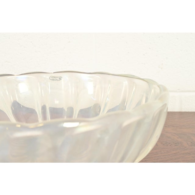 Glass Seguso Vetri D’Arte Italian Murano Glass Large Centerpiece Bowl or Fruit Bowl For Sale - Image 7 of 12