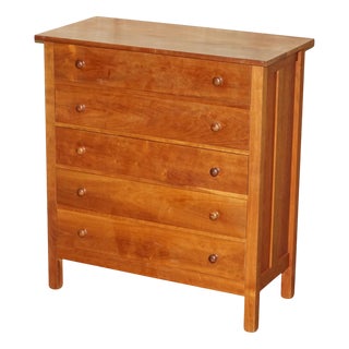 French Cherrywood Chest of 5 Drawers For Sale
