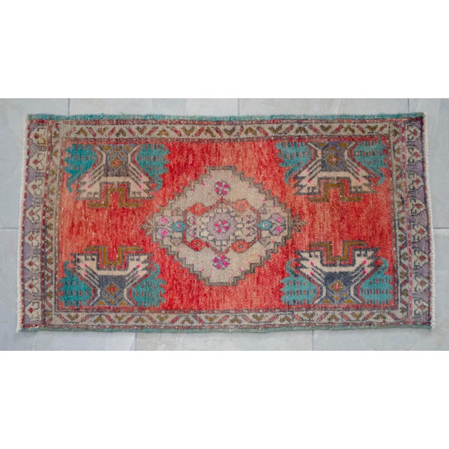 Hand Knotted Door Mat, Entryway Rug, Bath Mat, Kitchen Decor, Small Rug, Laundry Decor Dimensions: 19.29" x 37" or 1 ft 7...