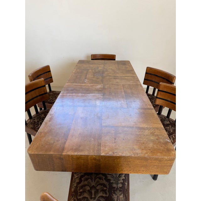 Art Deco Table and Chairs, 1930s, Set of 7 For Sale - Image 3 of 8