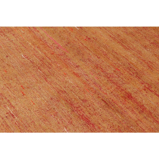 Contemporary Rug & & Kilim’s Contemporary Textural Rug in Red and Gold Tones For Sale - Image 3 of 7