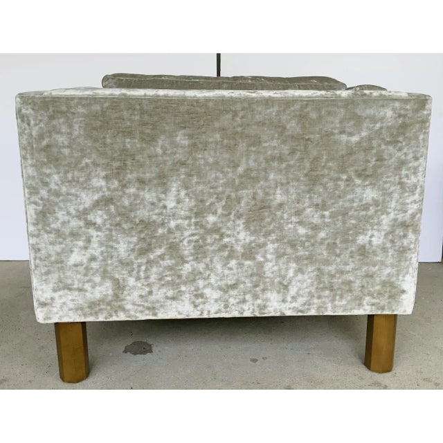 Modern Gray Crushed Velvet Club Chair For Sale In Atlanta - Image 6 of 7