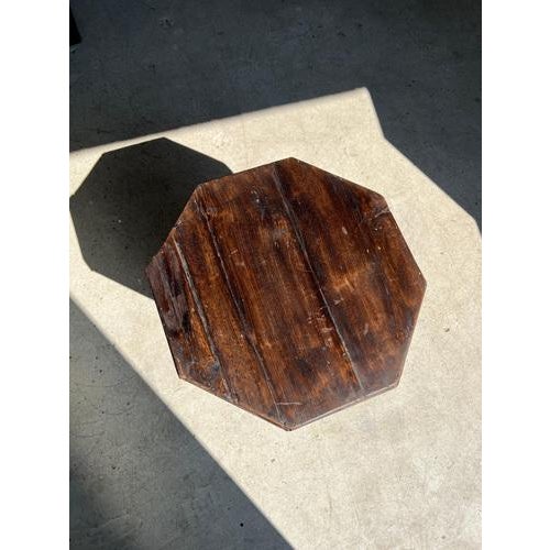 Small Vintage Modernist Octagonal Side Table with Quadripod Base For Sale - Image 11 of 18