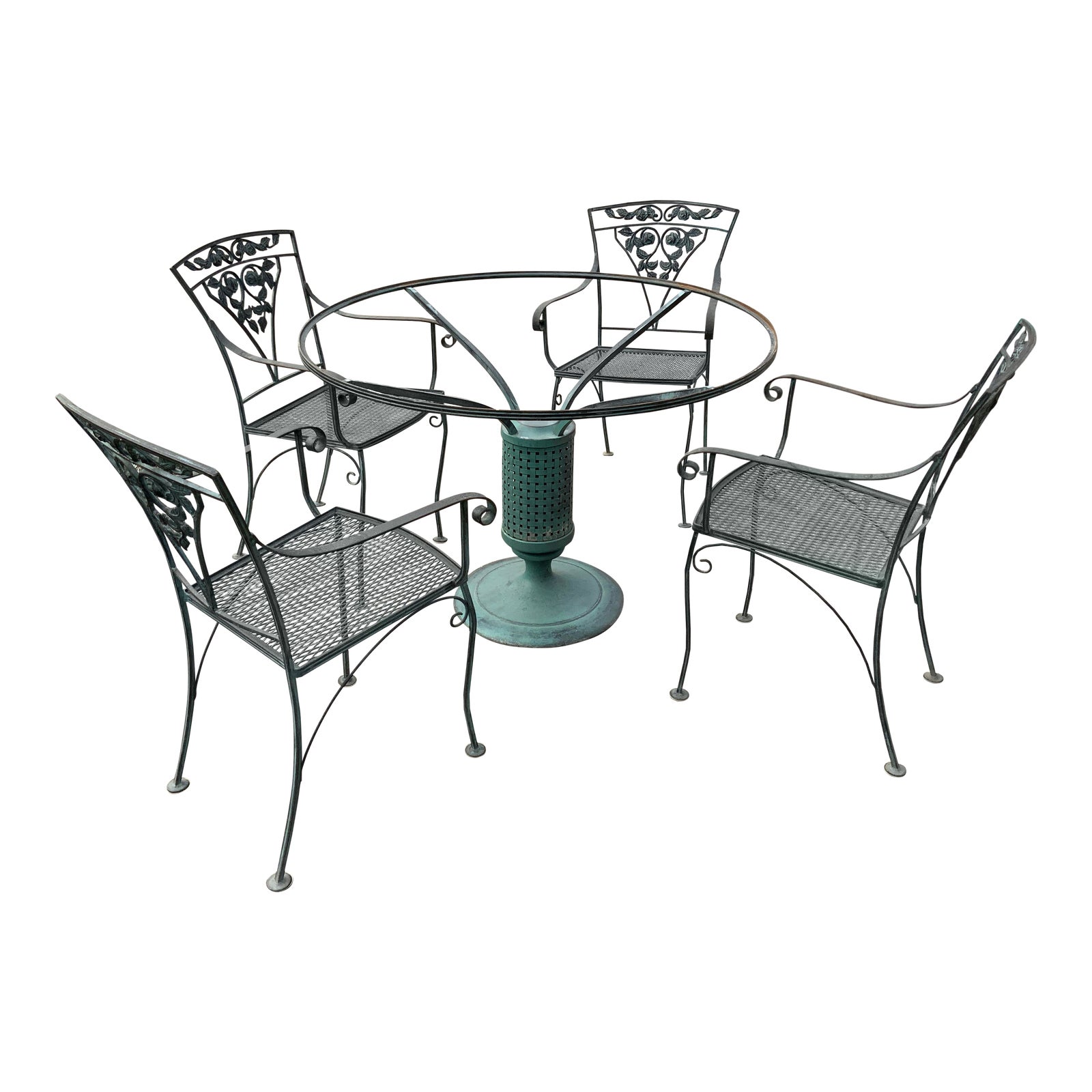 1950s Vintage Woodard Garden Wrought Iron Patio Set Set of 5 Chairish
