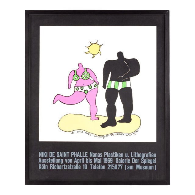 1960s Vintage Niki De Saint Phalee "Nanas Plastiken" Exhibition Poster, Framed For Sale