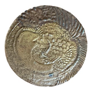 Vintage Boho Original Studio Pottery Phoenix Plate For Sale
