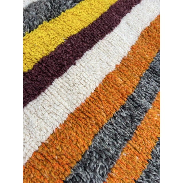 Textile Moroccan Modernist Geometric Orange Wool Rug For Sale - Image 7 of 9