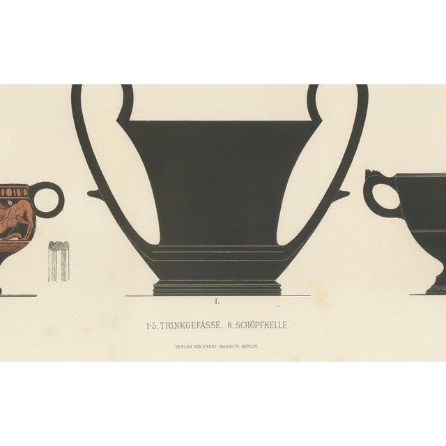 Albert Genick, Greek Drinking Vessels & Cups, 1883, Lithograph For Sale - Image 3 of 10