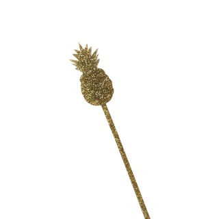 Gold Glitter Pineapple Drink Stirrers - Set of 6 For Sale