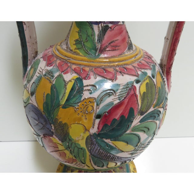 Vintage Orvieto Hand-Painted Italian Majolica Vase For Sale In Chicago - Image 6 of 11