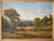 Fabulous Antique Pastoral Landscape Oil Painting on Canvas. Depicts a Beautiful Fall Scene with Sheep, Cows a Fence and a...