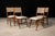 Carlo Hauner Set of 4 Chairs in Wood, Caning & Leather, Carlo Hauner, 1960s For Sale - Image 4 of 9