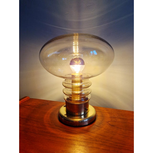 Space Age Table Lamp in Brass and Clear Glass, 1960s-1970s For Sale - Image 4 of 13