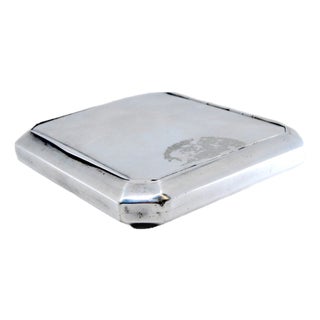Matte Silver Cigarette Case with Cut Corners For Sale