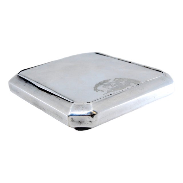 Matte Silver Cigarette Case with Cut Corners For Sale