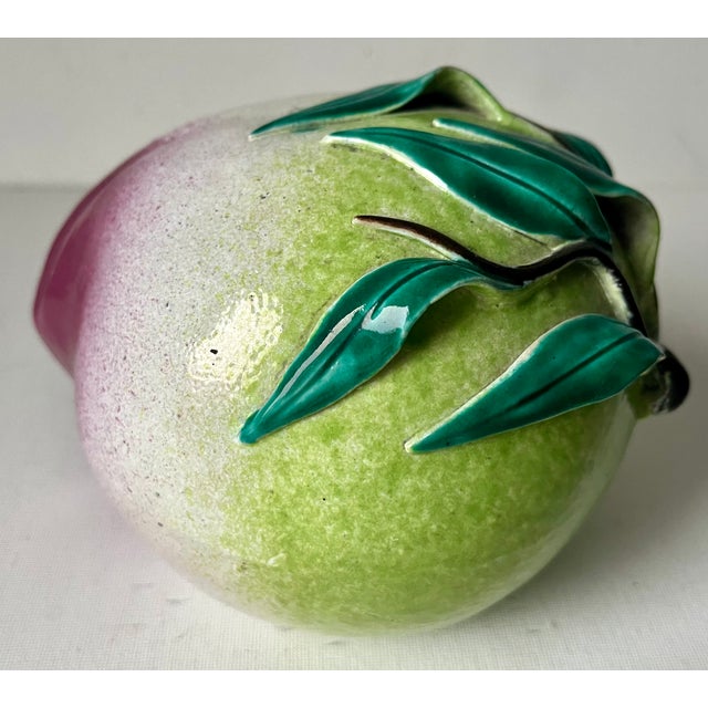 Late 19th Century Antique Chinese 6" Pottery Peach 'Buddhist Altar Fruit' For Sale - Image 5 of 8