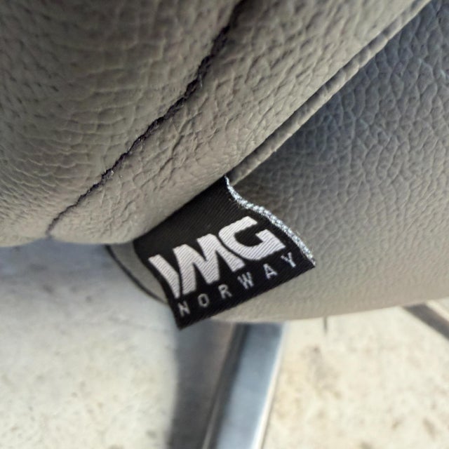 Animal Skin Ergonomic Leather Recliner Made in Norway by I M G Scandinavian Modern For Sale - Image 7 of 17