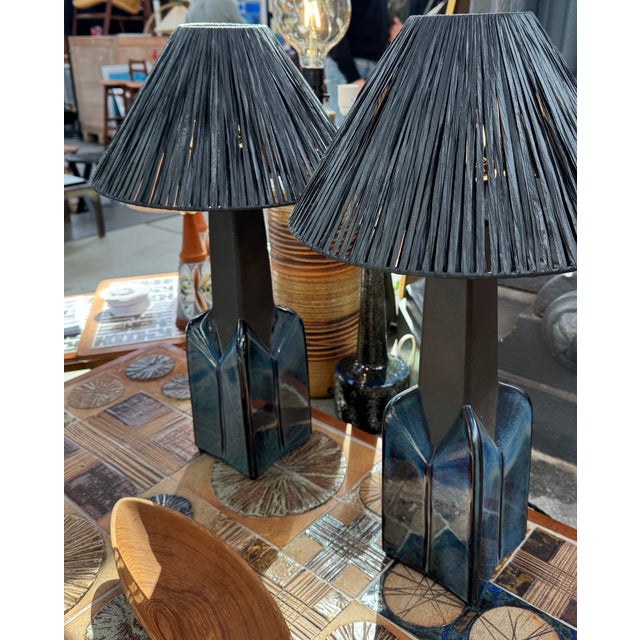 Stoneware Ceramic Table Lamps by Einar Johansen for Søholm Stentøj, 1970s, Set of 2 For Sale - Image 10 of 11