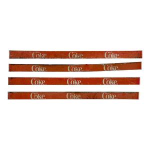 Vintage Coca-Cola "Enjoy Coke" Metal Advertising Trim Sign - Set of 4