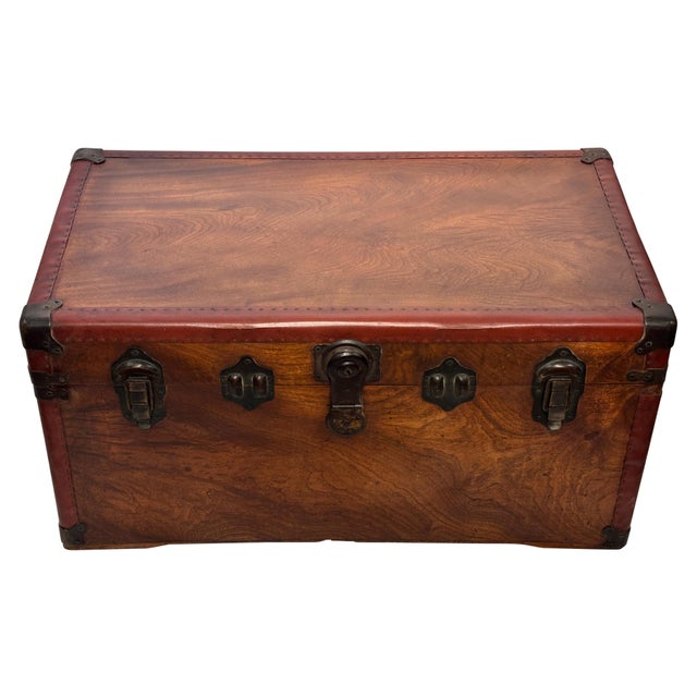 American Early 20th Century American Camphor Wood Steamer Trunk For Sale - Image 3 of 9