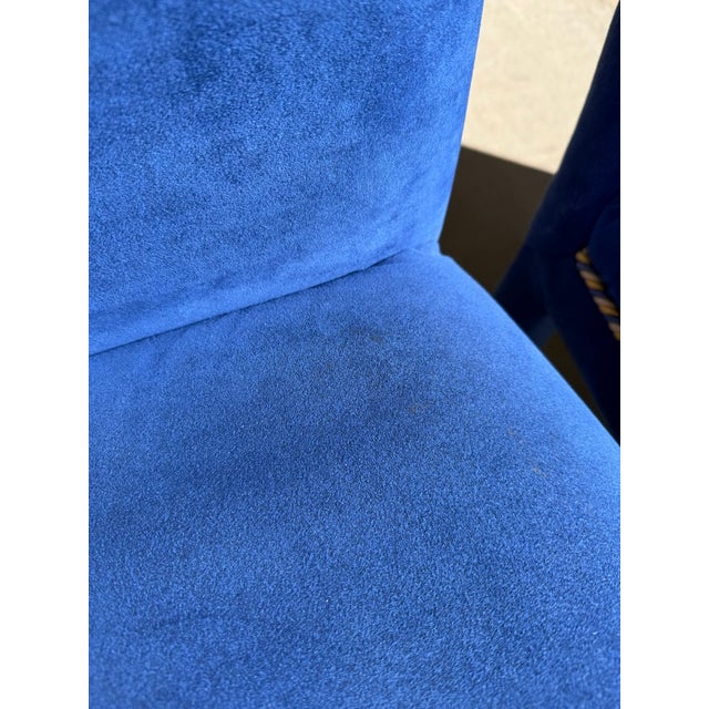 Late 20th Century Set of 4 Royal Blue Chairs With Tassels For Sale - Image 15 of 18