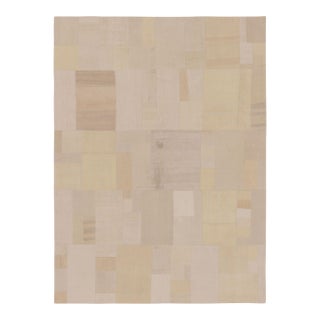 Vintage Turkish Patchwork Rug With Neutral Design in Beige & Gold - Rug & Kilim For Sale