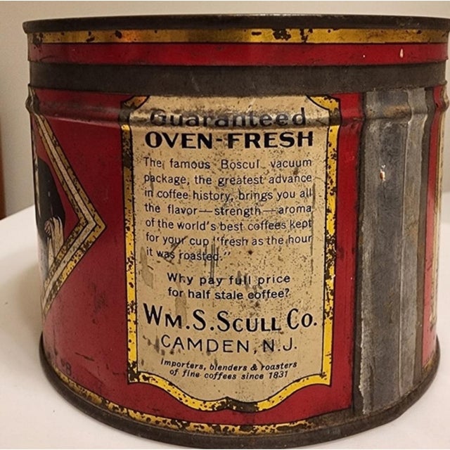 Vintage Collectable "Boscul Coffee" Tin, 1lb Container For Sale - Image 6 of 8