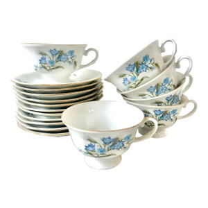 Karolina Porcelain Tea Cups & Saucers - Made in Poland