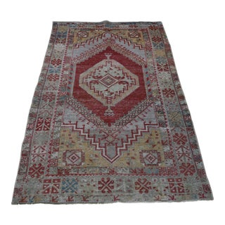 1960s Bohemian Style Hand Knotted Red Oushak Rug For Sale