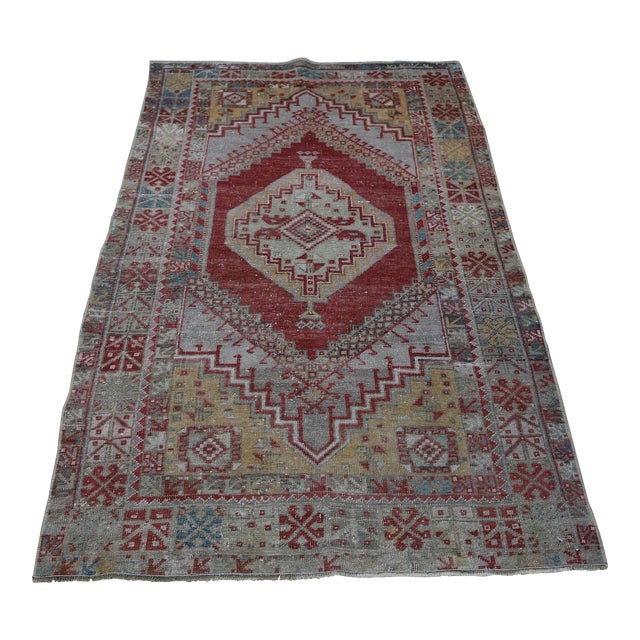 1960s Bohemian Style Hand Knotted Red Oushak Rug For Sale